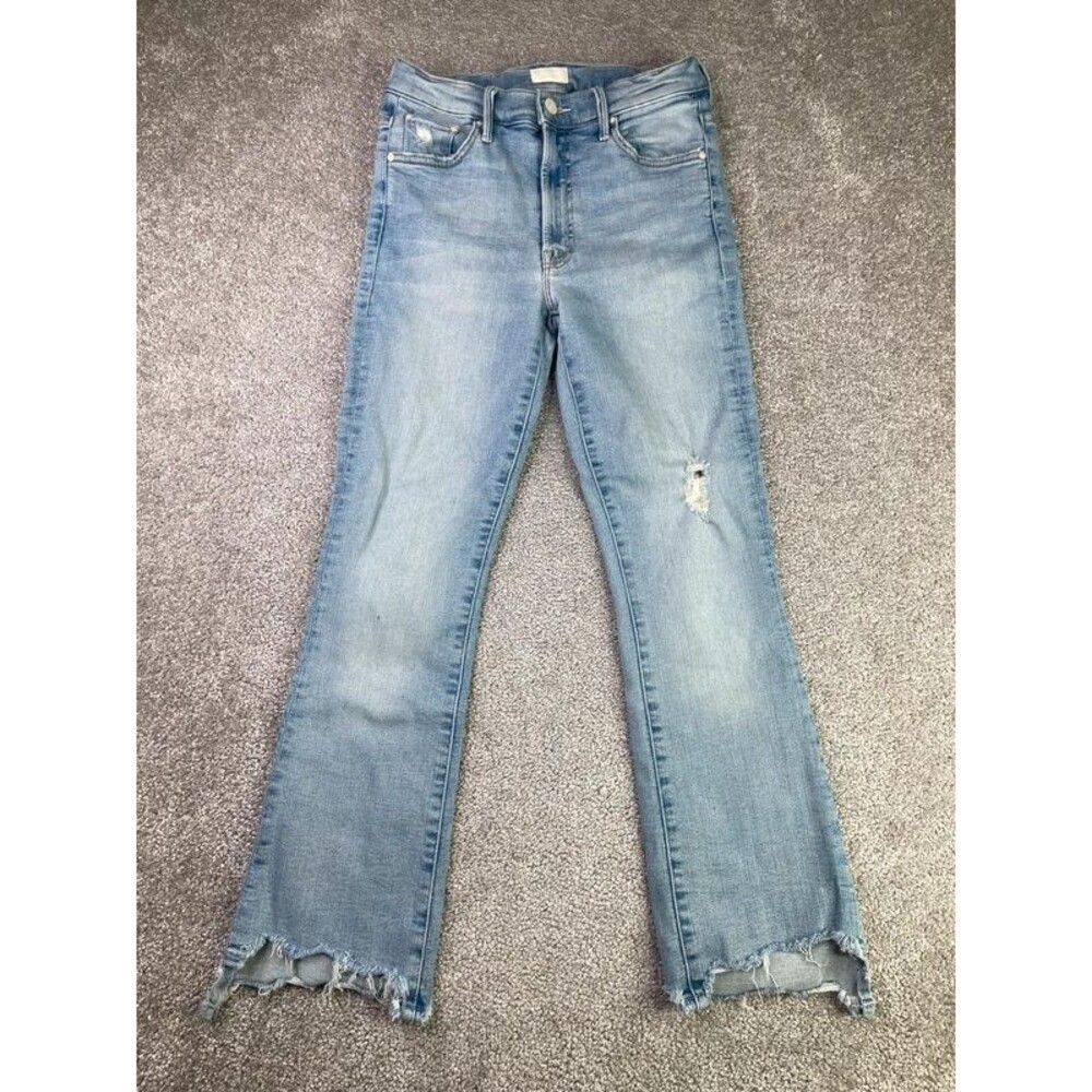 Mother The Insider Crop Step Chew Jeans Size 26 Outerspace